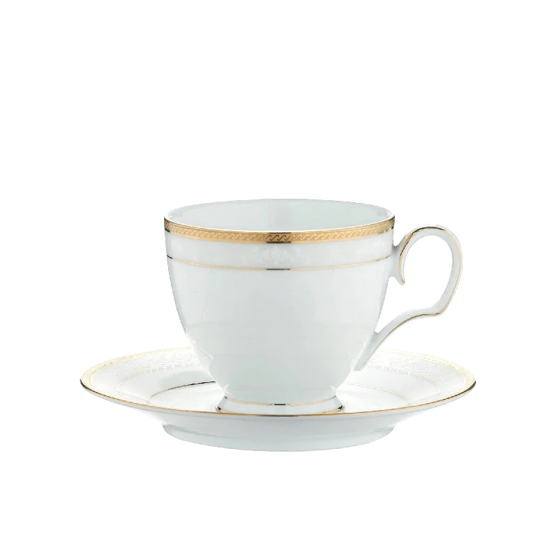 ceramic tea mug -Noritake Hampshire Gold Tea Cup and Saucer 250ml