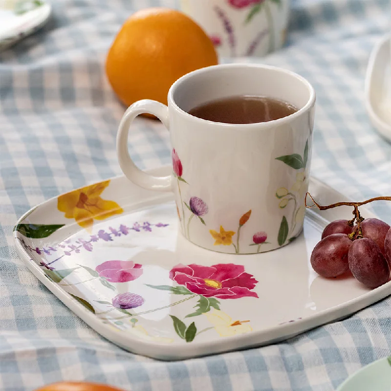 mug with logo design -Postcards from Shimla- Pastoral Morning|Evening Set(Set of 2 Mugs, 1 Platter)