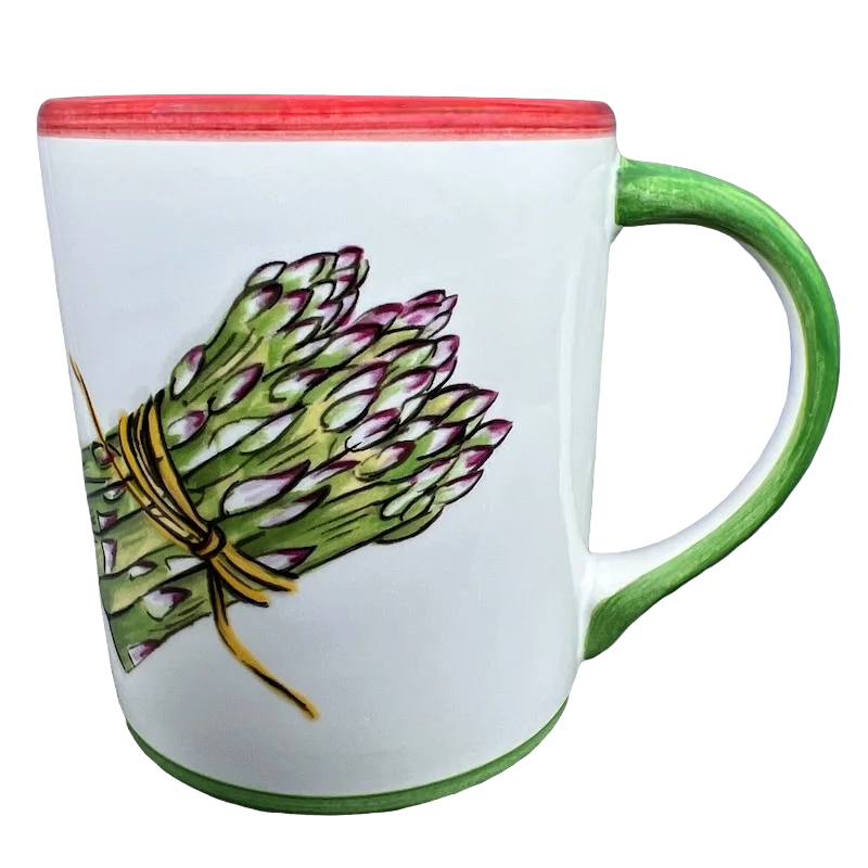 travel coffee cup with custom design -Primavera For The Essex Collection Kate Williams Asparagus Mug Raul De Bernarda