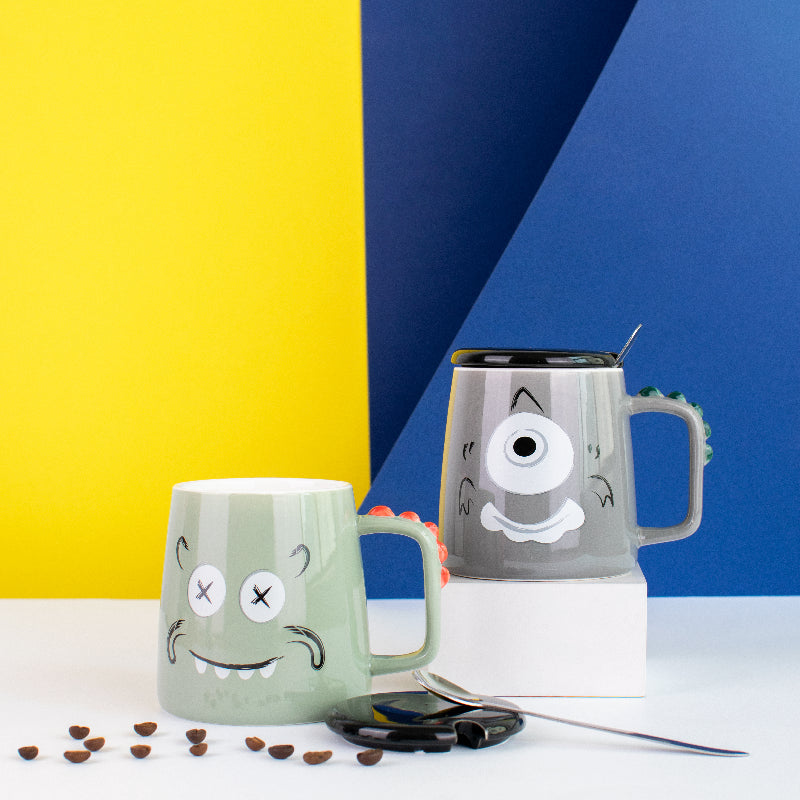 customizable coffee mug for gifts -Quirky Dino Mug With Lid