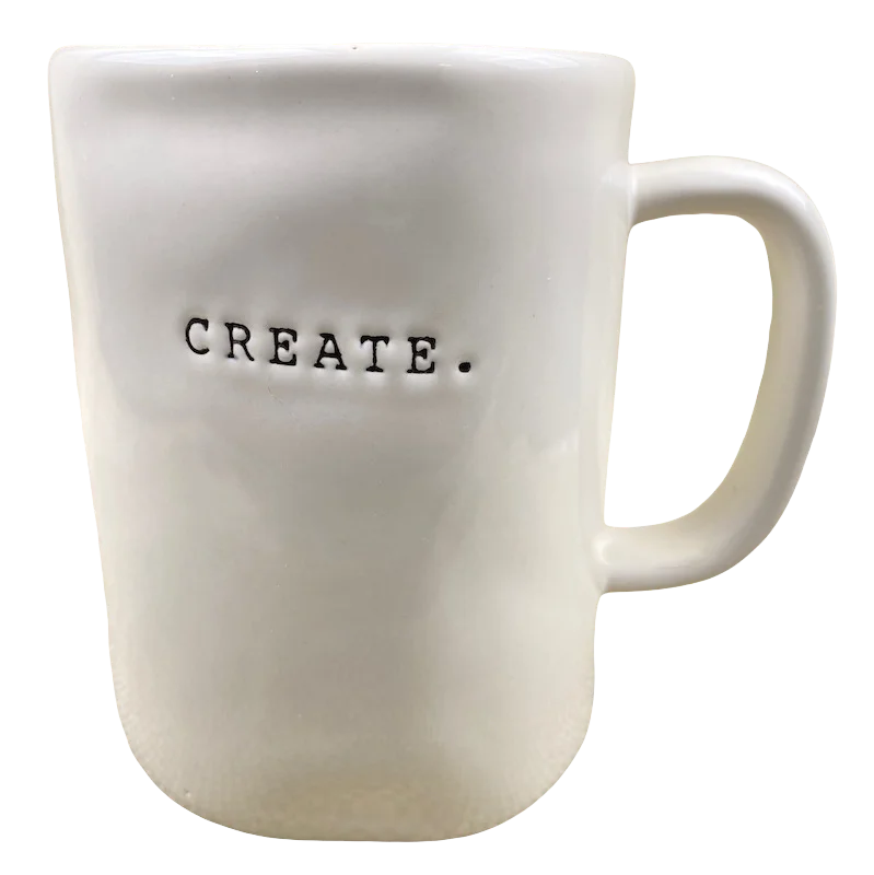 elegant coffee mug -Rae Dunn CREATE Mug Cream Inside Magenta