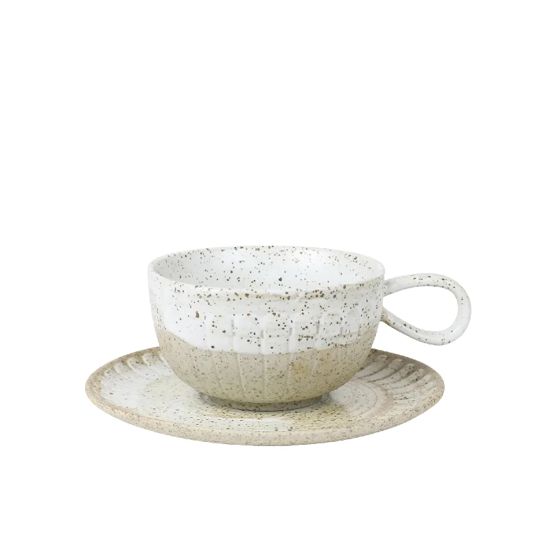 coffee mug with your name -Robert Gordon Ceylon Cup and Saucer 200ml in White Speckle