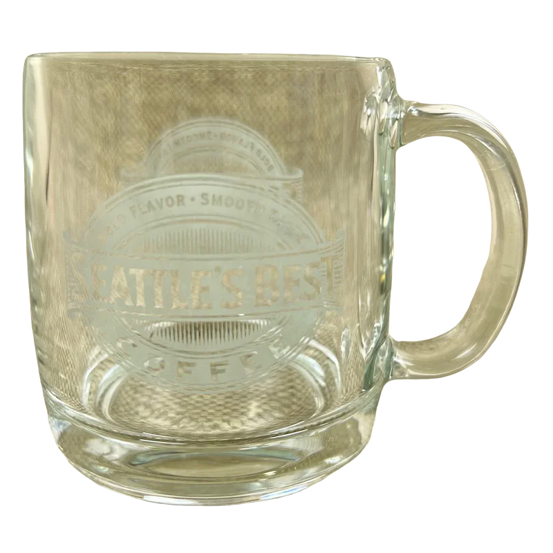 cold beverage travel mug -Seattle's Best Coffee Glass Mug