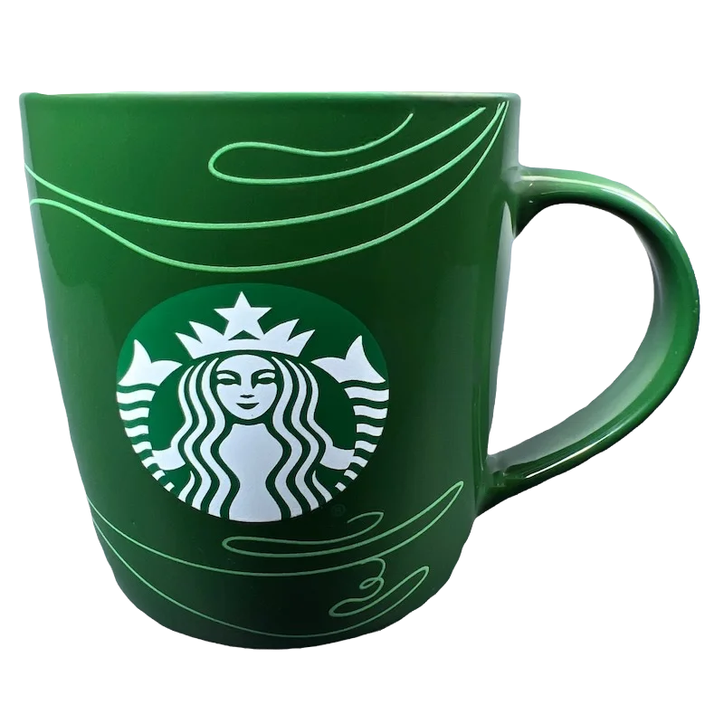 eco travel coffee mug -Siren Logo Swirl Design Dark Green 12oz Mug 2020 Starbucks