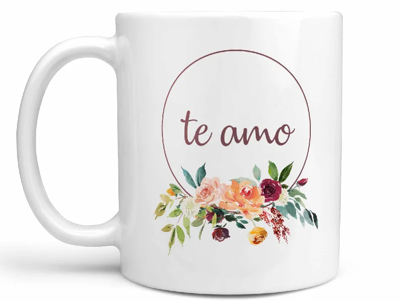 coffee mug with gold trim -Te Amo Coffee Mug