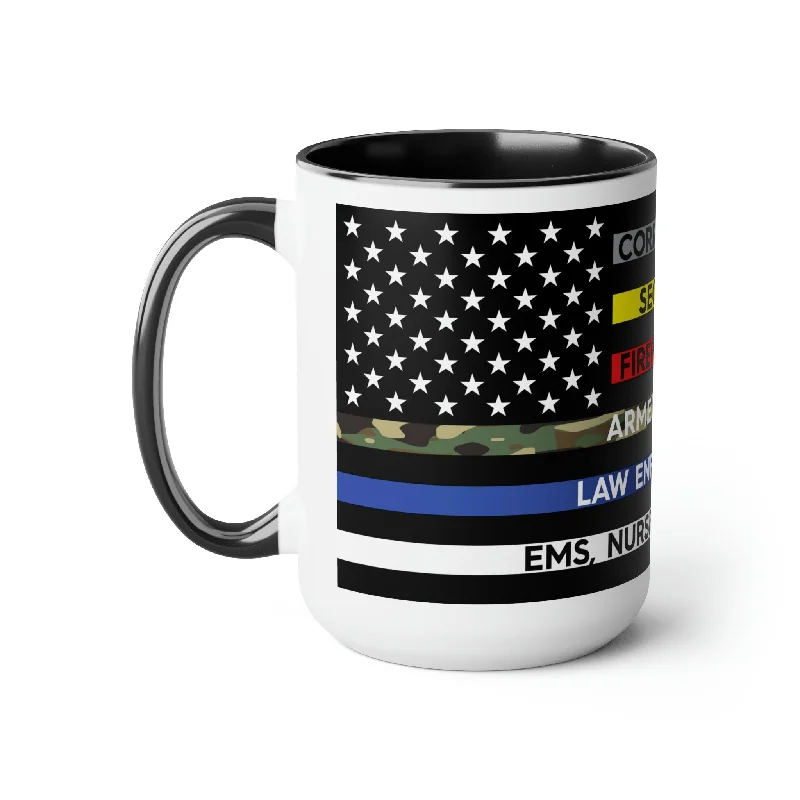 stainless steel coffee cup -Thin Line USA Flag™ Coffee Mugs, 15oz