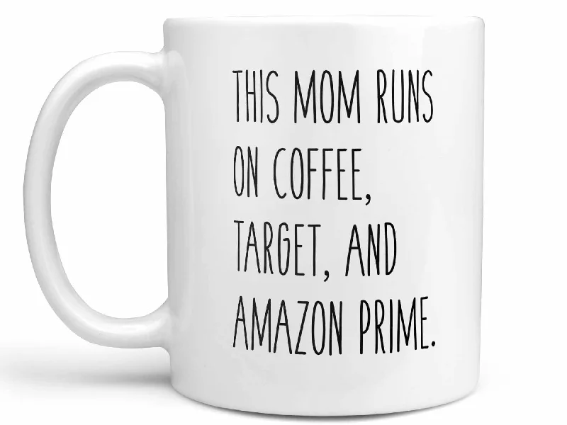 vintage coffee mug for gifts -This Mom Runs on Coffee Mug