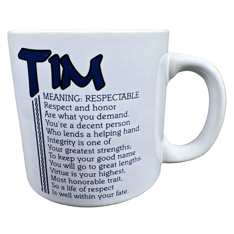 sleek coffee cup for tea -TIM Poetry Name Blue Interior Mug Papel