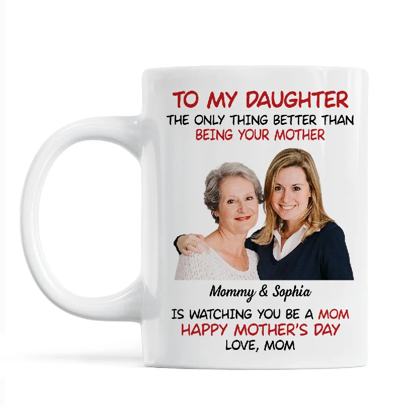 large insulated travel mug -To My Daughter Photo Insert Happy Mother‘s Day Personalized Mug