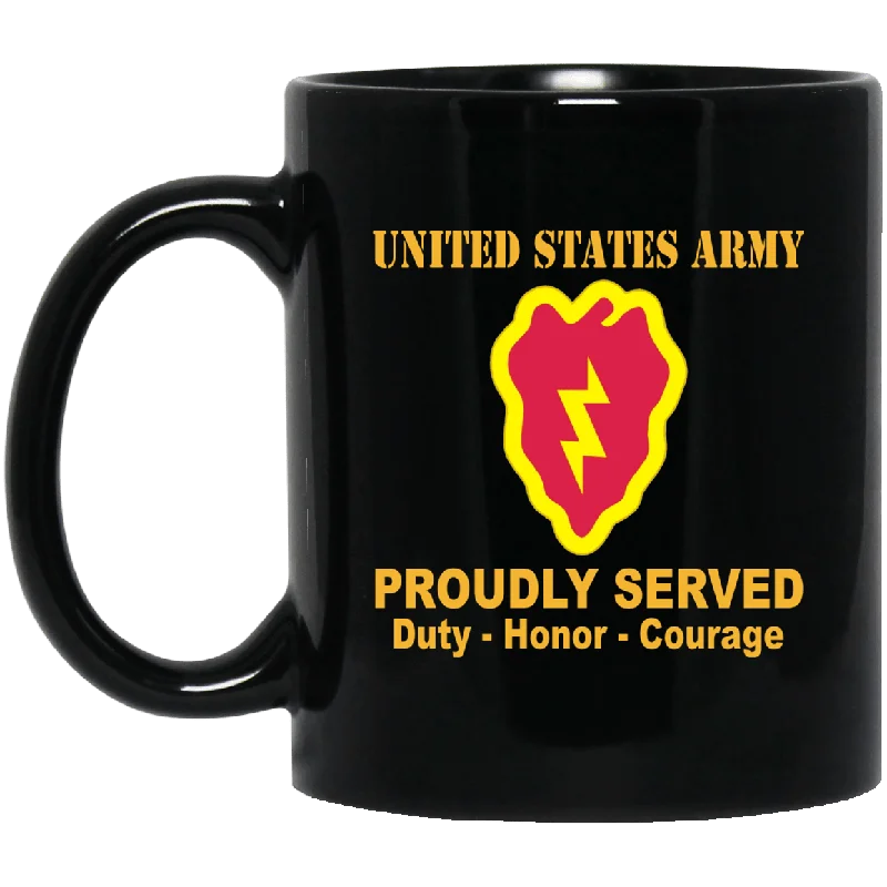 premium ceramic coffee cup -U.S. Army 25th Infantry Division 11 oz - 15 oz Black Mug