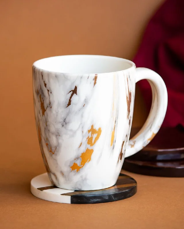 large coffee cup for tea lovers -Unbreakable Marble Print Mug | 12 x 7 x 10 cm /5 x 3 x 4 inches