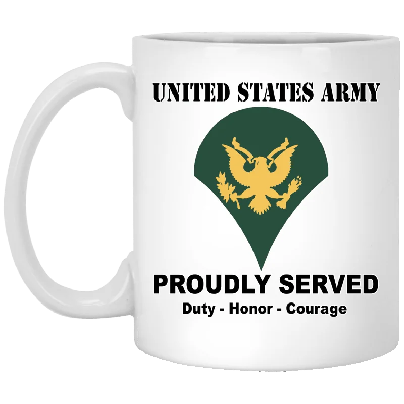 large coffee cup for tea lovers -US Army E-4 SPC E4 Specialist Ranks White Coffee Mug - Stainless Travel Mug