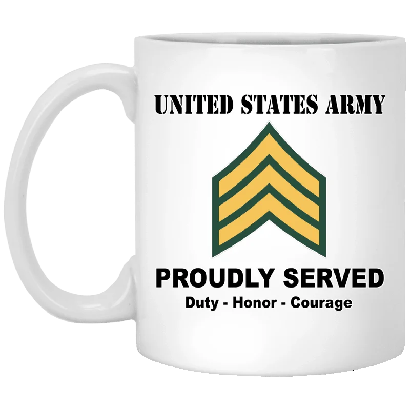 creative tea cup for gifts -US Army E-5 Sergeant E5 SGT Noncommissioned Officer Ranks White Coffee Mug - Stainless Travel Mug