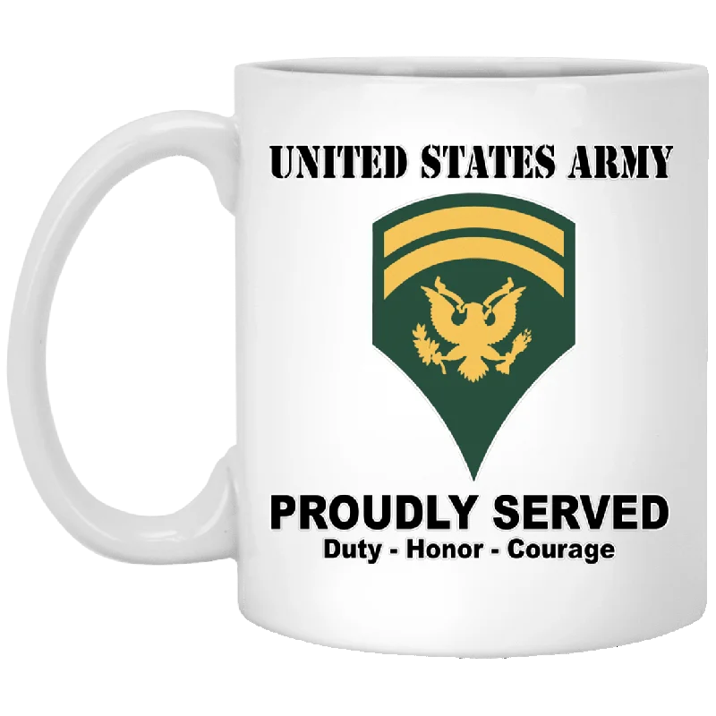 coffee cup with motivational quote -US Army E-6 SPC E6 Specialist Ranks White Coffee Mug - Stainless Travel Mug