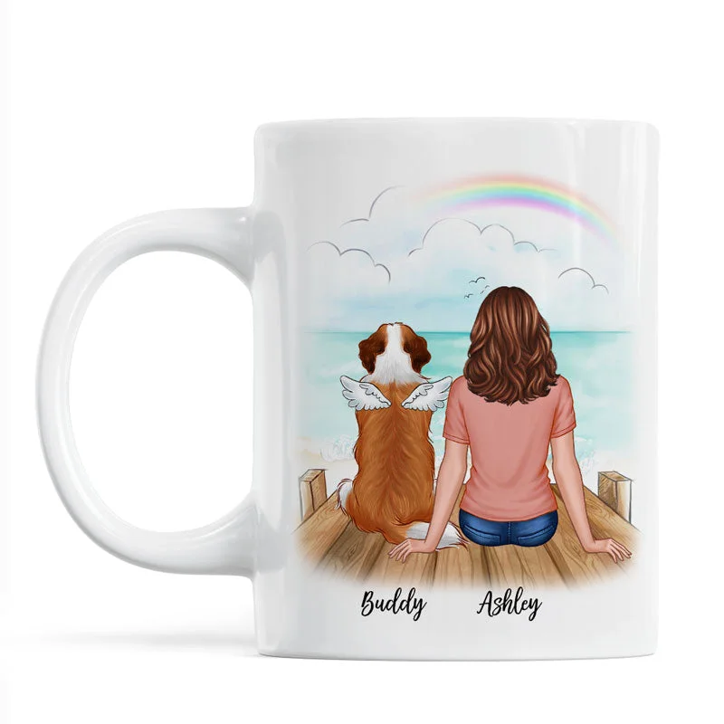 funny custom coffee mug -World Best Dog Mom Dog Dad Back View Personalized Mug