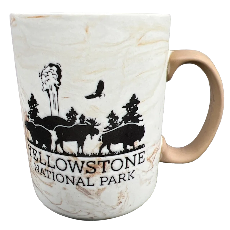 ceramic coffee mug with design -Yellowstone National Park Etched Marble Mug