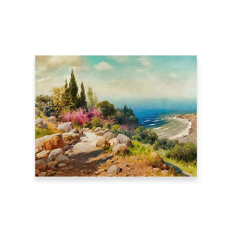 tropical beach landscape wall canvas art-A Walk to the Seashore