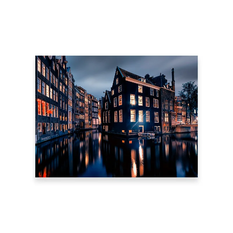 oversized tropical nature canvas art-Amsterdam By Night