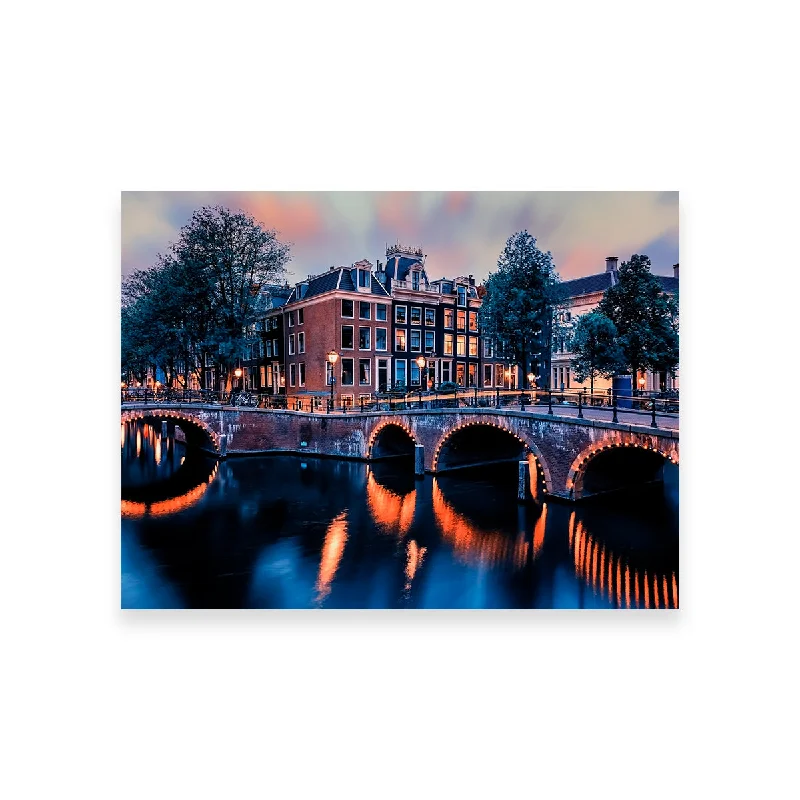 oversized nature canvas paintings-Amsterdam Sunset