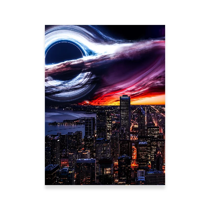 large botanical modern wall paintings-Black Hole City