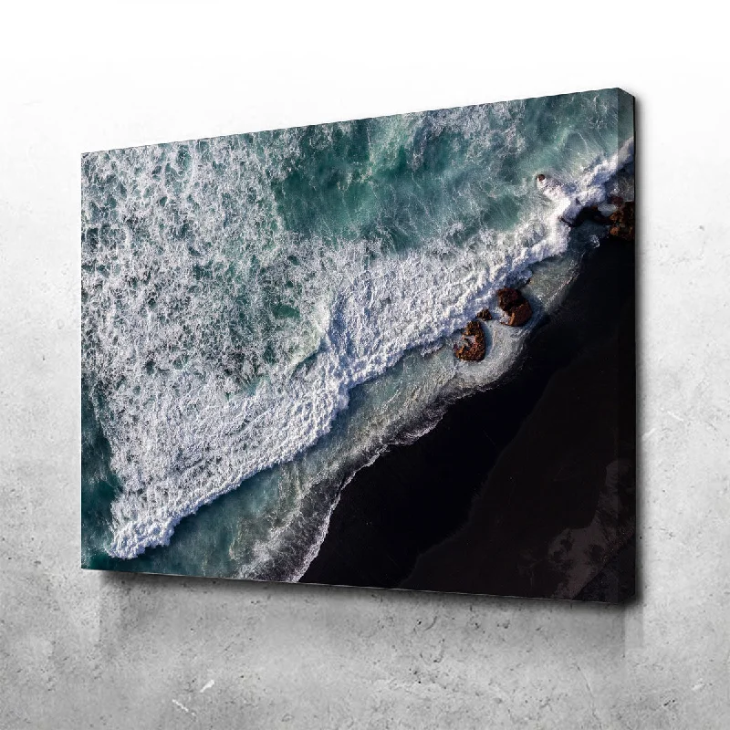 tropical beach landscape decorative paintings-Black Sand Wave