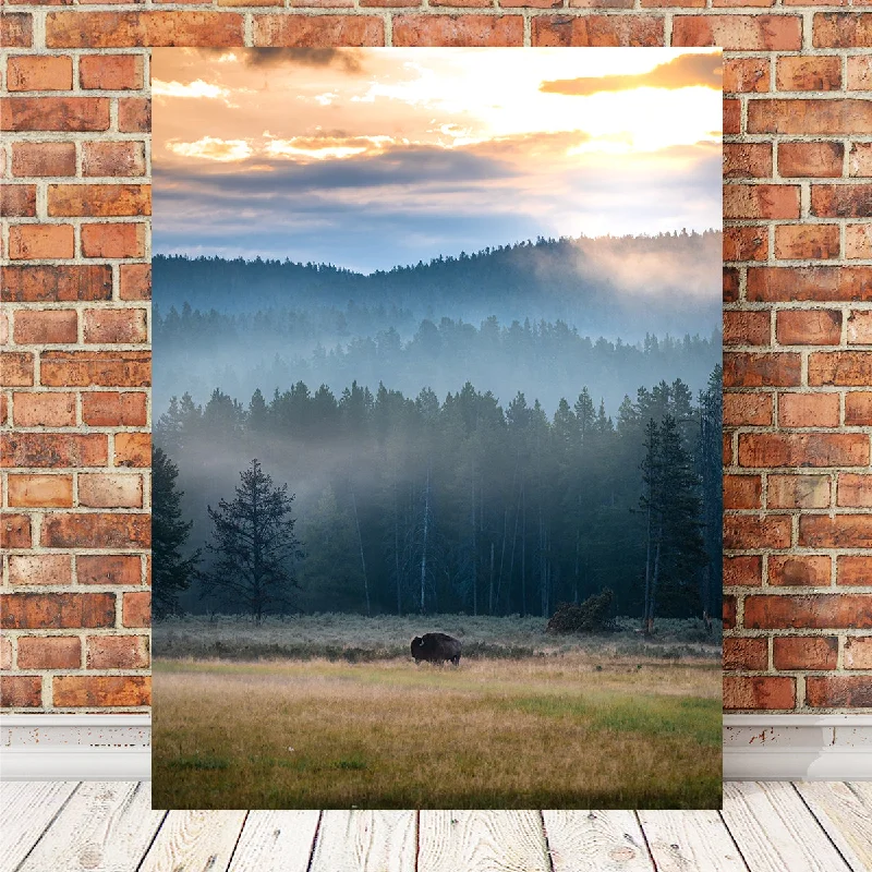 tropical contemporary large paintings-Buffalo Sunrise