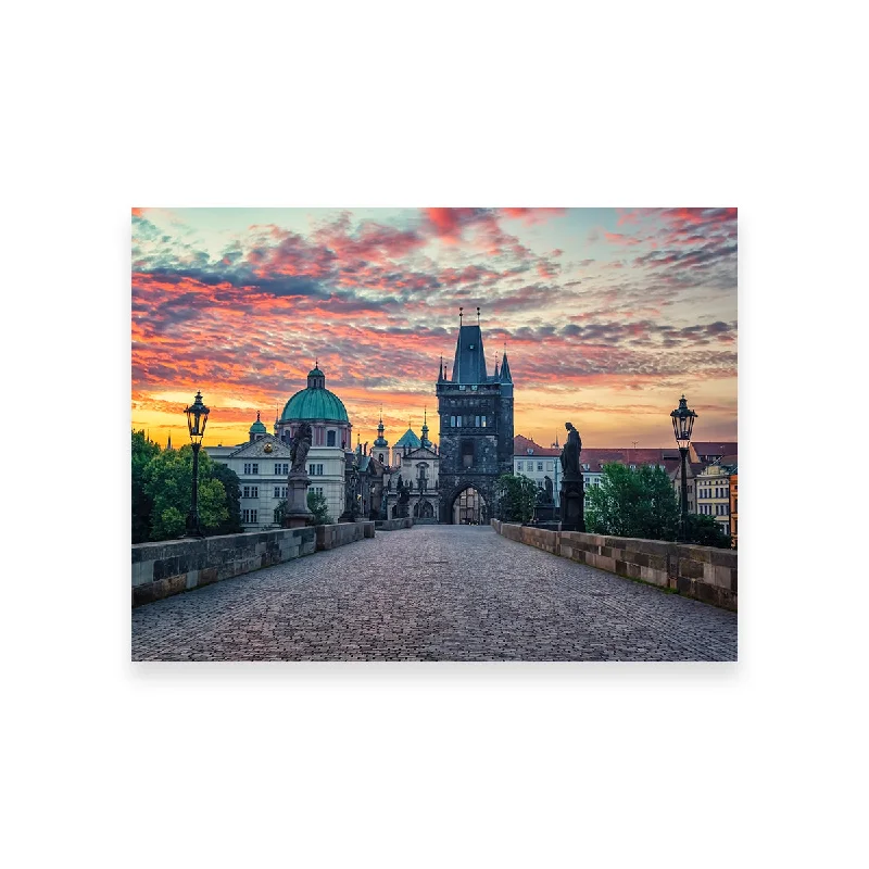 scenic tropical beach wall paintings-Charles Bridge Sunrise