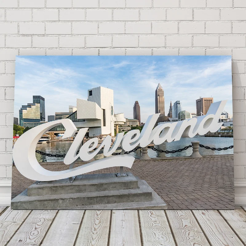 vibrant nature-inspired geometric paintings-Cleveland Sign