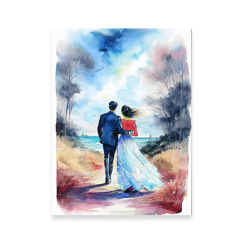 tropical beach landscape wall canvas art-Couple Painting