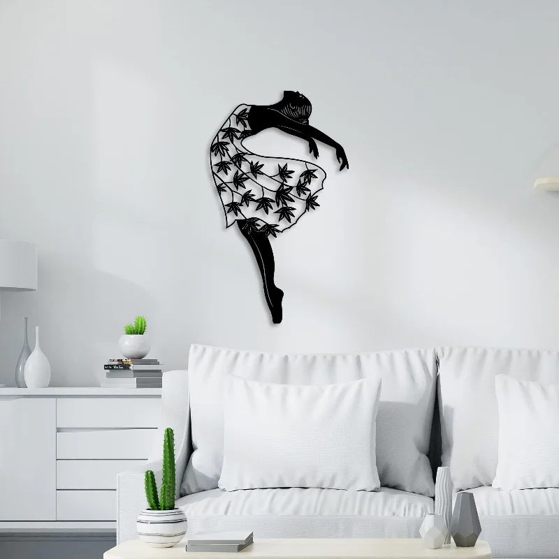 vibrant geometric abstract wall art-Dancing Girl Metal Wall Art