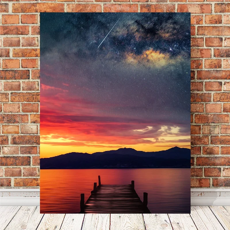 artistic geometric large cityscape paintings-Dock to the Stars