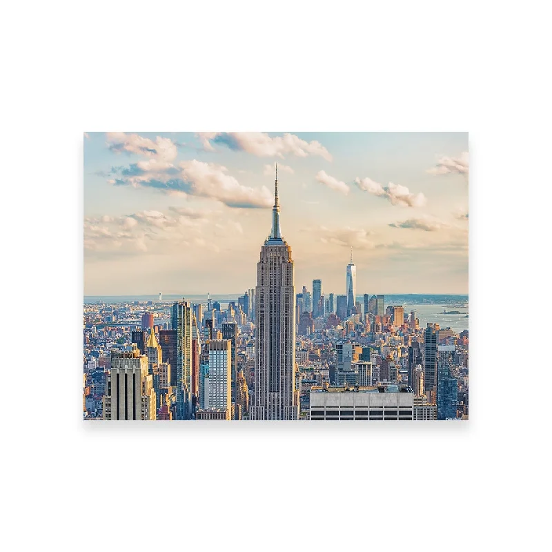 retro beach landscape art canvas-Empire State Building