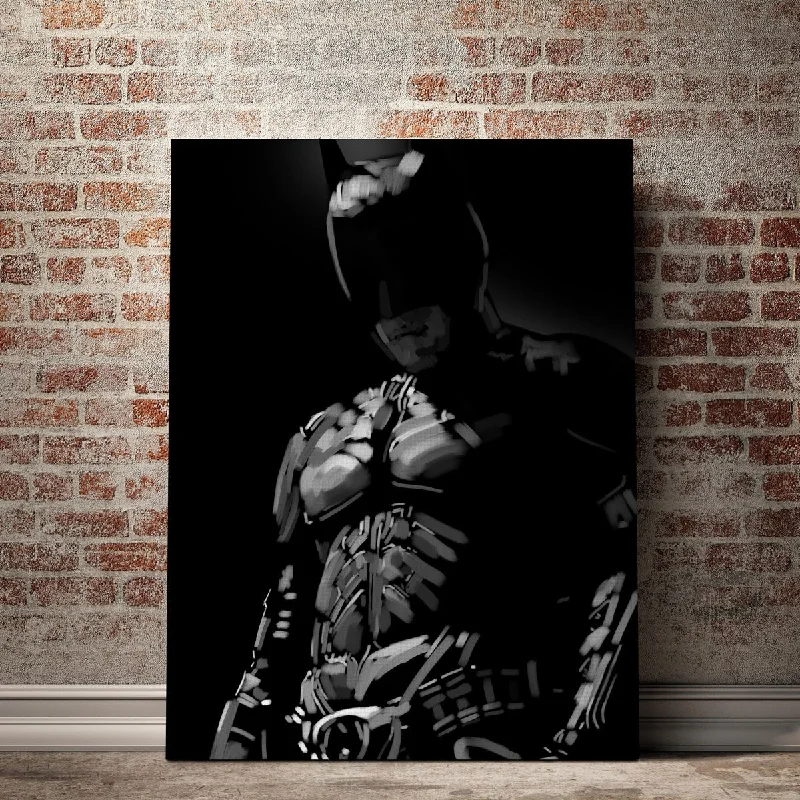 luxury geometric nature canvas paintings-Grayscale Dark knight