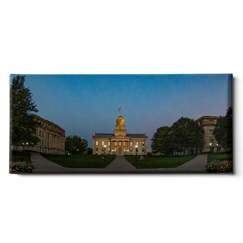 abstract tropical floral canvas art-Iowa Hawkeyes - Old Capitol Sunrise