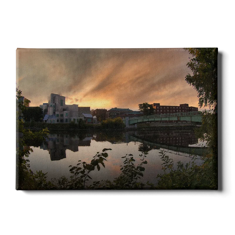 geometric coastal floral canvas paintings-Iowa Hawkeyes - Sunrise on the Iowa River