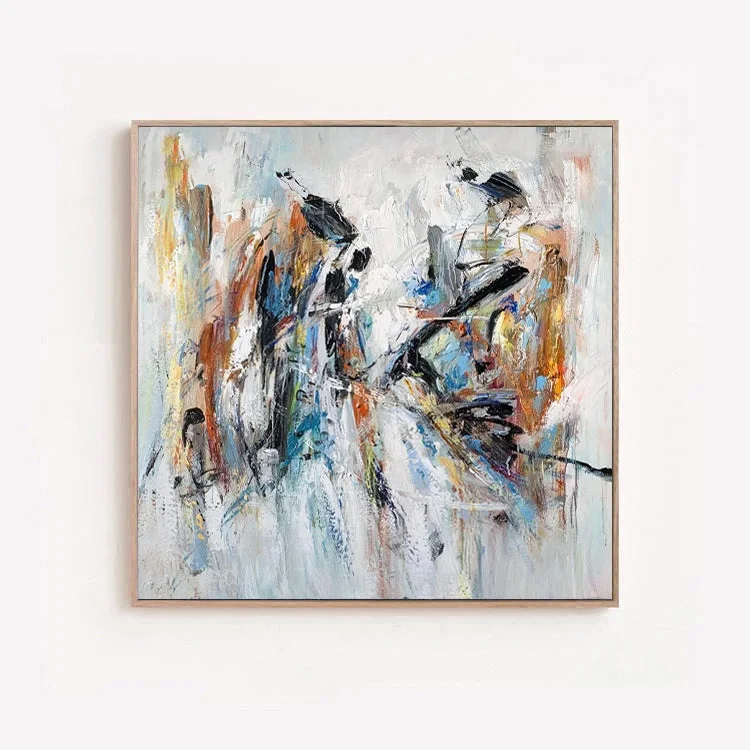 tropical modern canvas art paintings-Splash - Large Colorful Acrylic Abstract Painting on Canvas