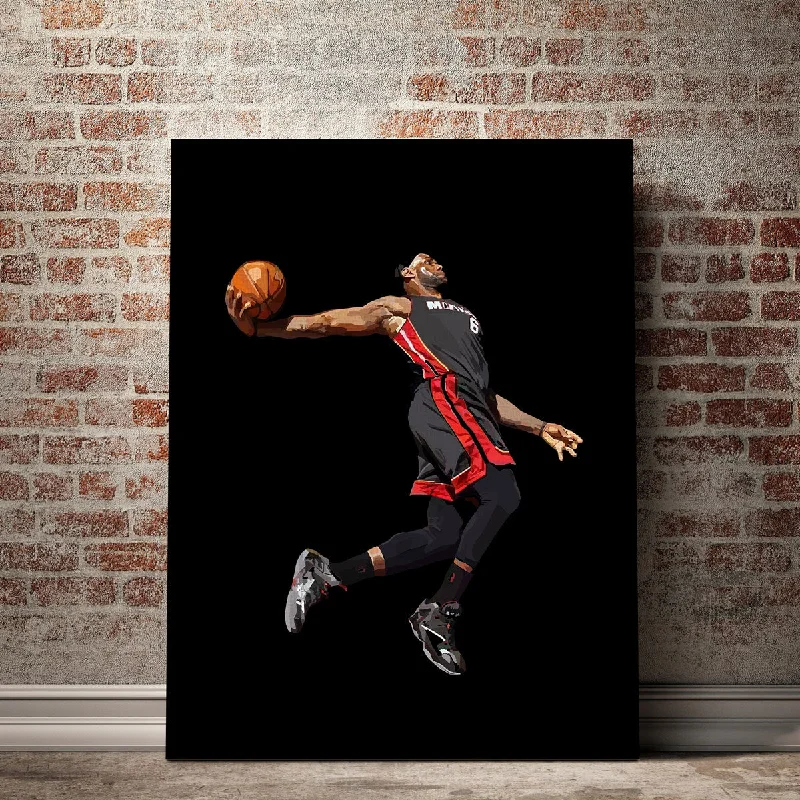 coastal vintage abstract paintings-Lebron Dunk