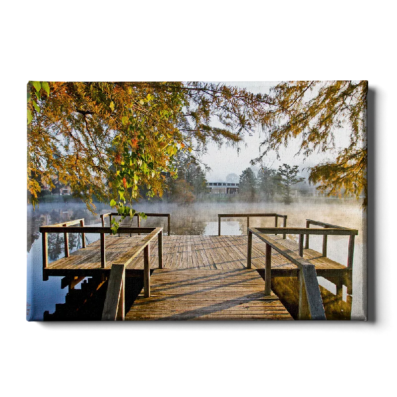 tropical cityscape geometric paintings-Louisiana Monroe Warhawks - Morning Mist