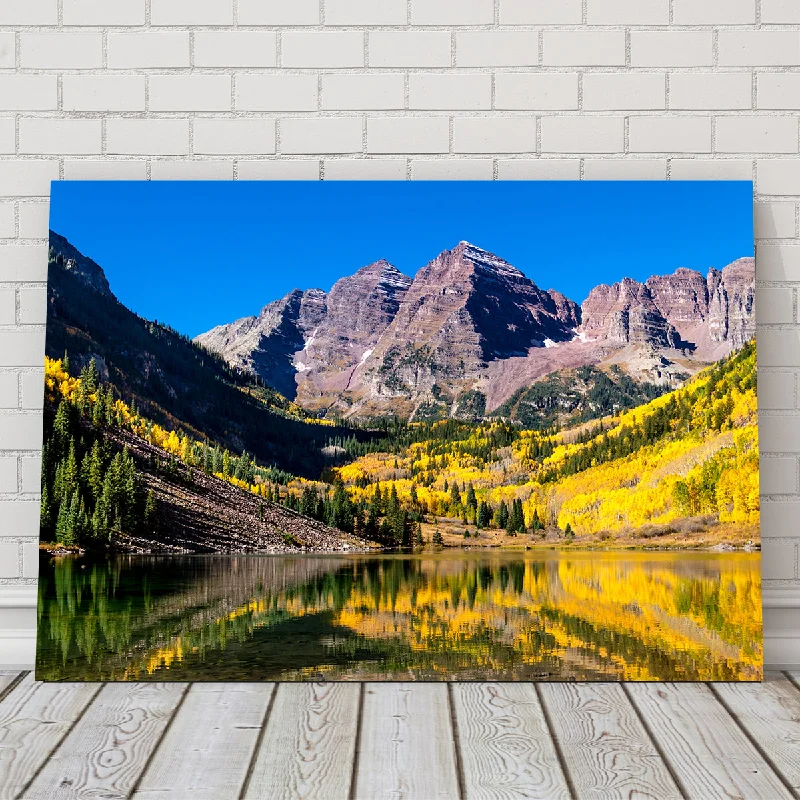 large retro cityscape floral paintings-Maroon Bells Autumn