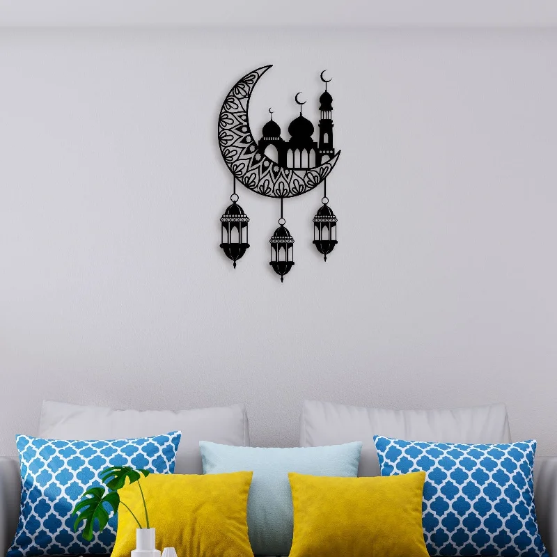 oversized modern nature paintings-Mosque Metal Wall Art