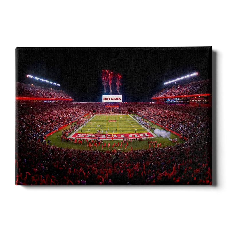 coastal cityscape geometric art paintings-Rutgers Scarlet Knights - SHI Stadium Score!