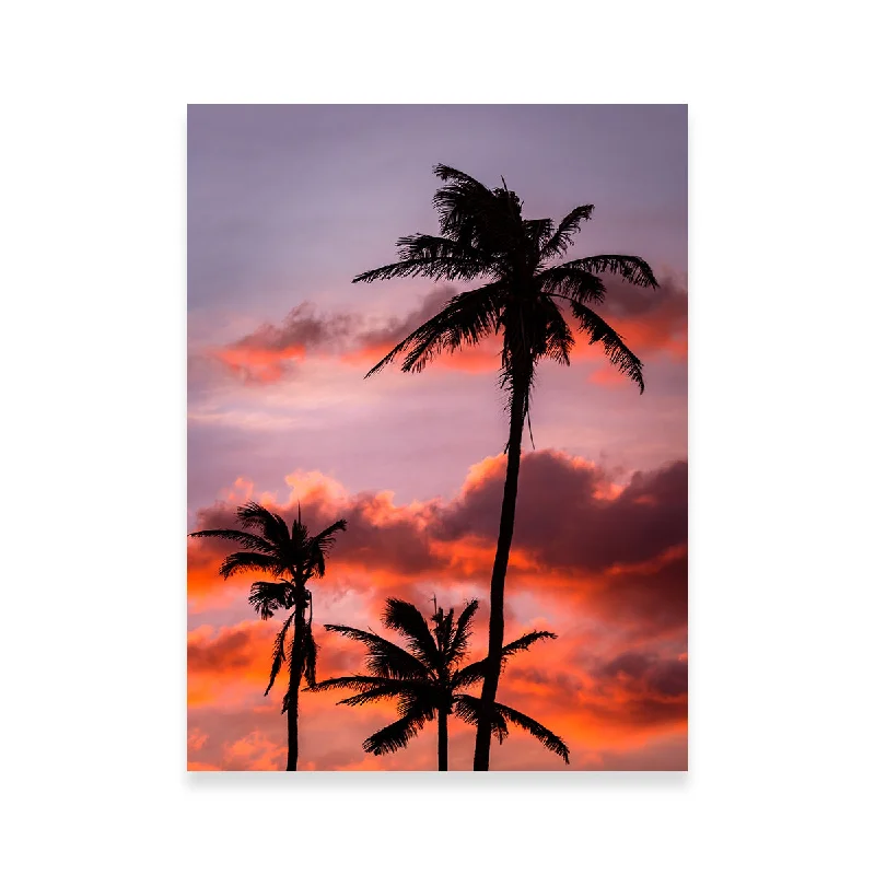 bold modern cityscape canvas paintings-Palm Trees at Sunset