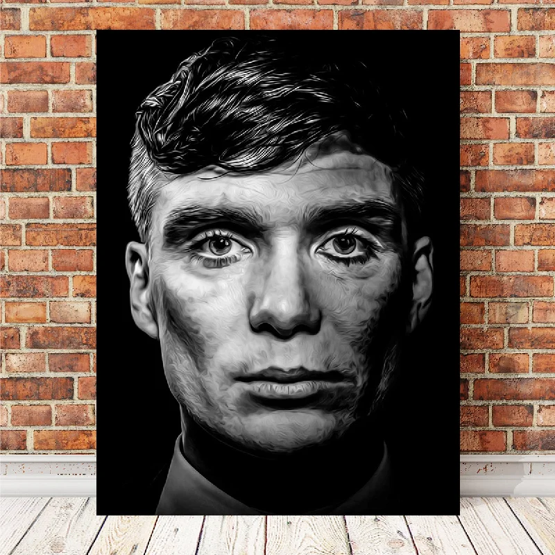 retro geometric floral canvas paintings-Portrait Peaky Blinders