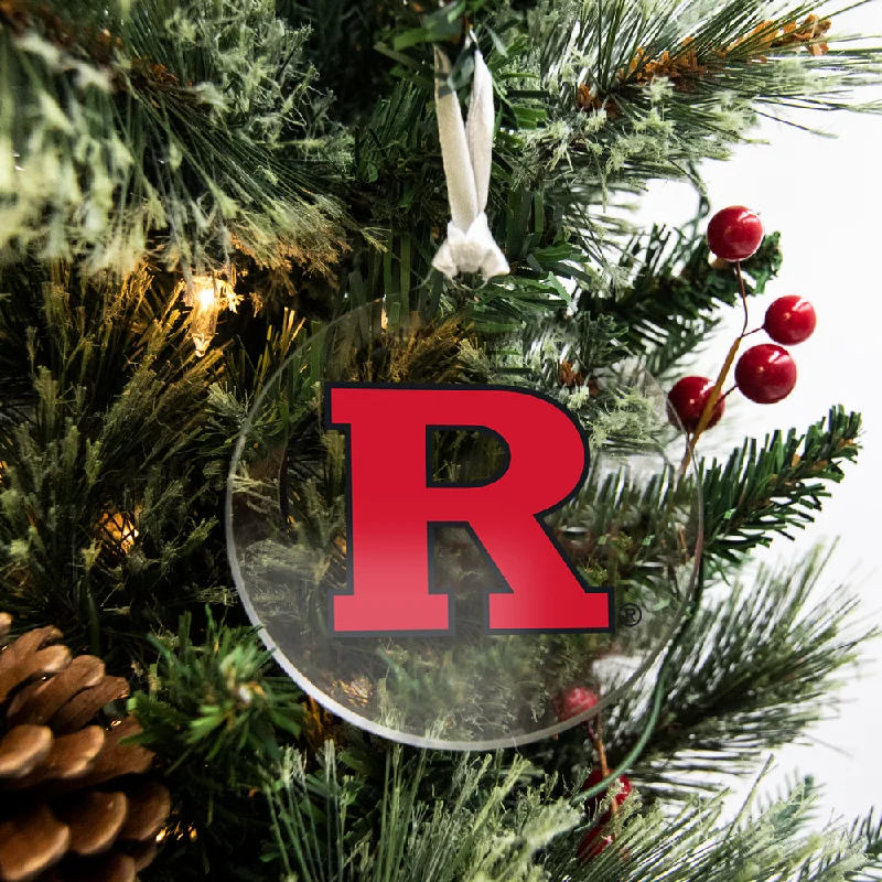 retro abstract cityscape canvas paintings-Rutgers Scarlet Knights - R Logo Bag Tag & Ornament