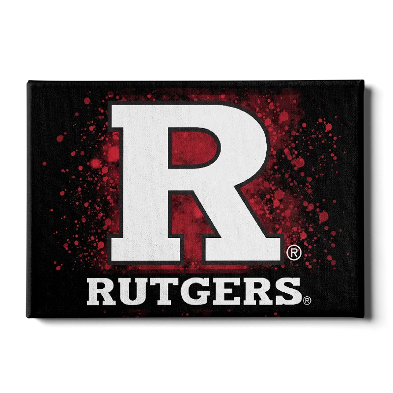 tropical geometric cityscape paintings-Rutgers Scarlet Knights - Rutgers R