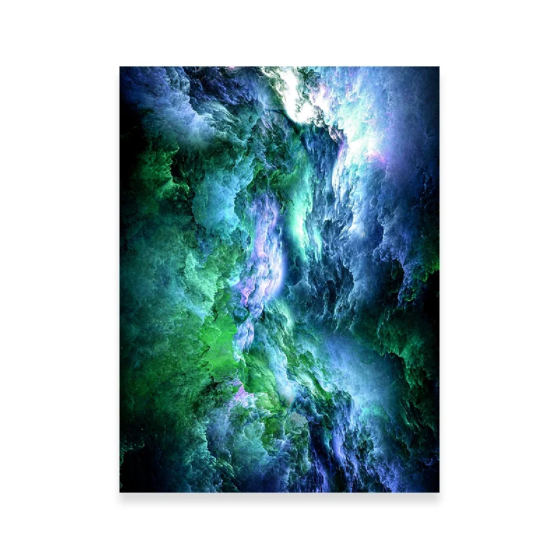 bold floral abstract paintings-Space Dust Nebula Green