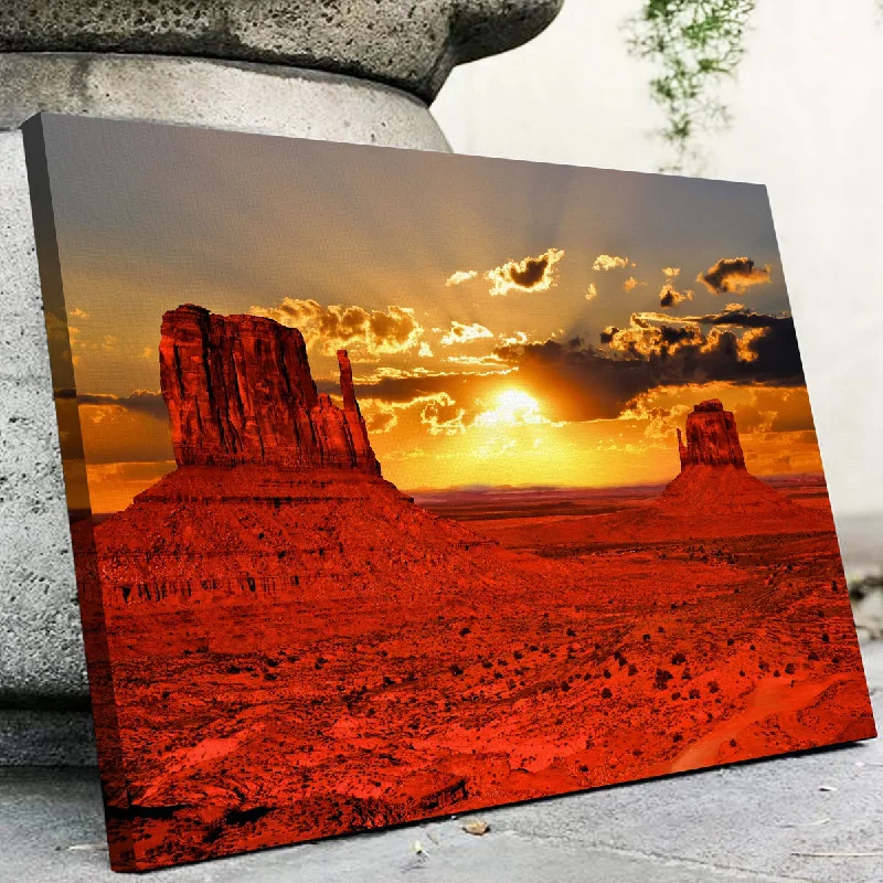 nature-inspired vintage botanical paintings-Sunrise Monument Valley