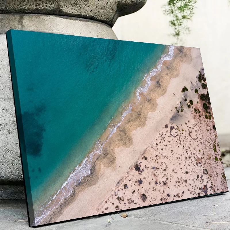 tropical abstract cityscape wall art-Teal Beach