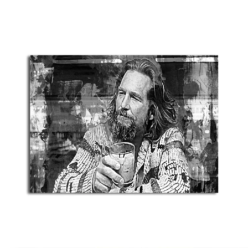 vintage modern nature-inspired abstract paintings-The Dude Grayscale