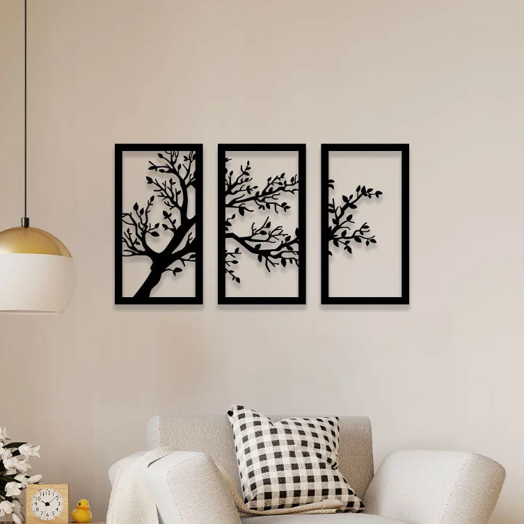 geometric botanical abstract paintings-Tree Without Leaf Metal Wall Art